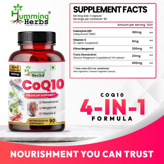 Humming Herbs CoQ10 Supplement Facts and Nutrition Information