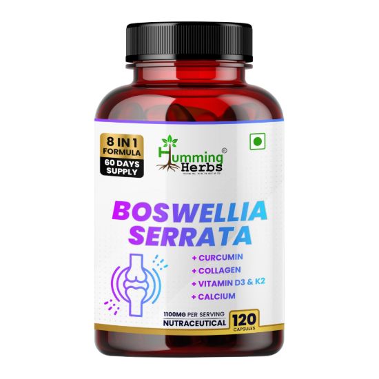 Humming Herbs Boswellia Serrata 8-in-1 Supplement Bottle Front View
