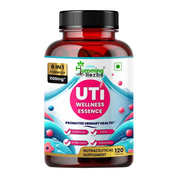 Humming Herbs UTI Wellness Essence 6-in-1 Formula With D-Mannose, Cranberry, Hibiscus, Probiotics &amp; Inulin | 120 Veg Capsules