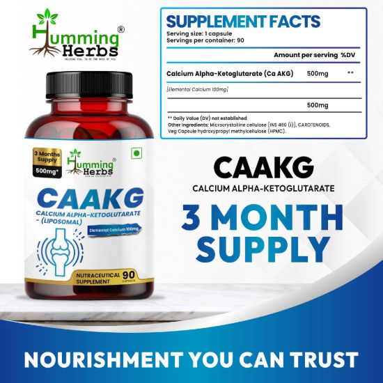 Picture of CAAKG Calcium Alpha-Ketoglutarate Liposomal Supplement - 500mg, 90 Capsules (3 Months Supply)