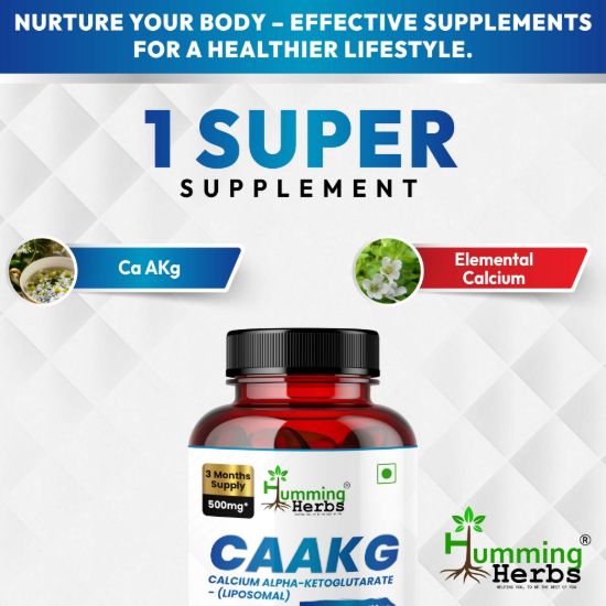 Picture of CAAKG Calcium Alpha-Ketoglutarate Liposomal Supplement - 500mg, 90 Capsules (3 Months Supply)