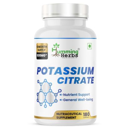 Picture of Potassium Citrate 500mg Supplement – 180 Capsules (6 Month Supply) for Bone Health, Nerve Function & Metabolism Support