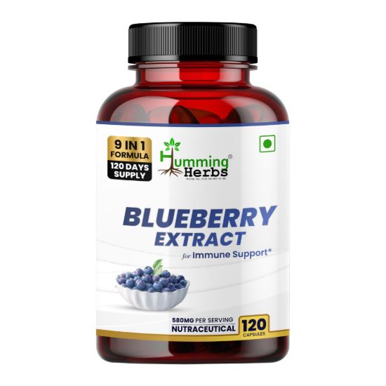 Picture of Blueberry Extract Capsules 9-in-1 Formula with Lutein, Bilberry, Vitamins & CoQ10 for Immune & Vision Support - 120 Capsules (120 Days Supply)