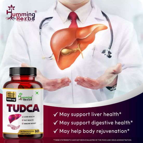 Picture of Humming Herbs TUDCA 1000mg Supplement - 90 Capsules for 45 Days Supply