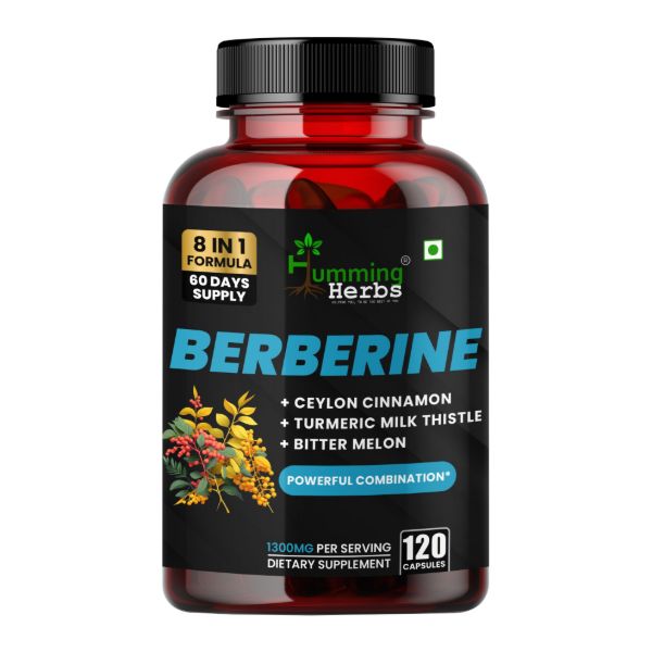 Berberine Supplement 8-in-1 Formula with Ceylon Cinnamon, Turmeric, Milk Thistle &amp; Bitter Melon - 120 Capsules