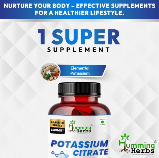 Picture of Potassium Citrate 800mg Capsules | 120 Veg Capsules | 4 Month Supply | Supports Bone Health, Nerve Function & Metabolism | Lab Tested | GMP, HACCP Certified
