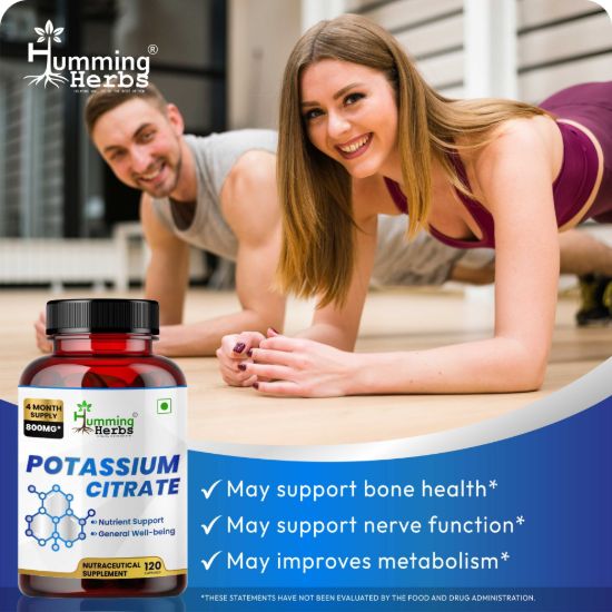 Picture of Potassium Citrate 800mg Capsules | 120 Veg Capsules | 4 Month Supply | Supports Bone Health, Nerve Function & Metabolism | Lab Tested | GMP, HACCP Certified