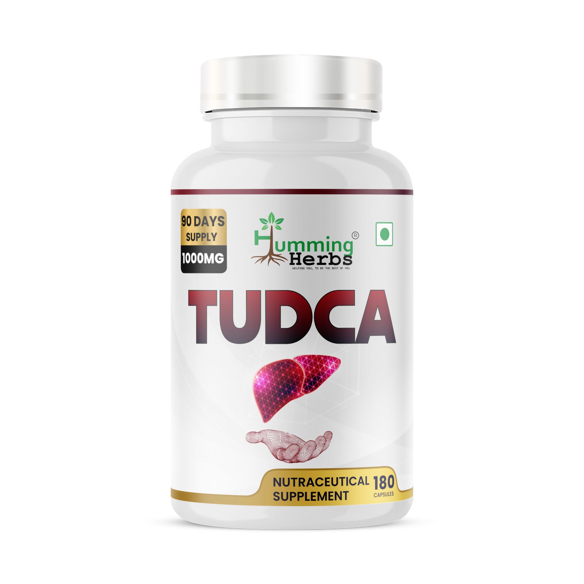 Picture of Humming Herbs TUDCA 1000mg - 180 Capsules (90 Day Supply) - Tauroursodeoxycholic Acid Supplement