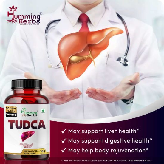 Picture of Humming Herbs TUDCA 1000mg - 180 Capsules (90 Day Supply) - Tauroursodeoxycholic Acid Supplement