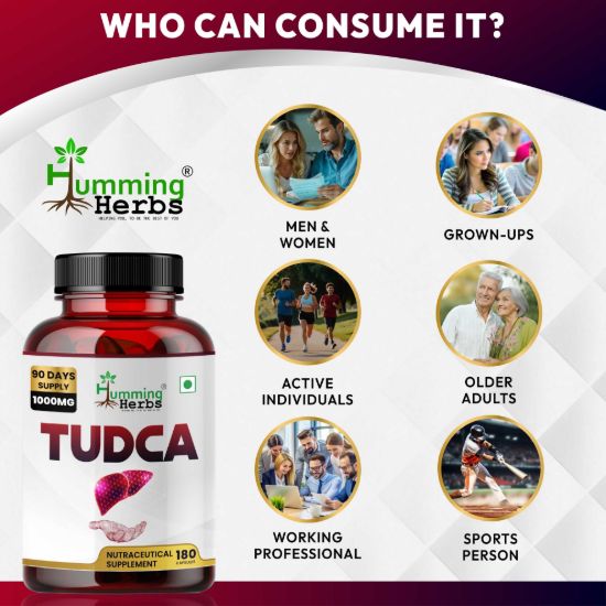 Picture of TUDCA 1000mg Supplement - 180 Capsules (90 Days Supply) | Tauroursodeoxycholic Acid for Liver Health & Digestive Support | GMP Certified Nutraceutical