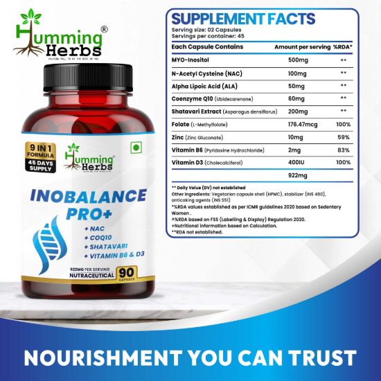 Picture of Inobalance Pro+ | 9-in-1 Nutraceutical with NAC, CoQ10, Shatavari & Vitamin B6 D3 | 90 Capsules