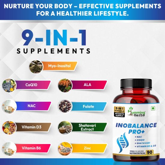 Picture of Inobalance Pro+ | 9-in-1 Nutraceutical with NAC, CoQ10, Shatavari & Vitamin B6 D3 | 90 Capsules