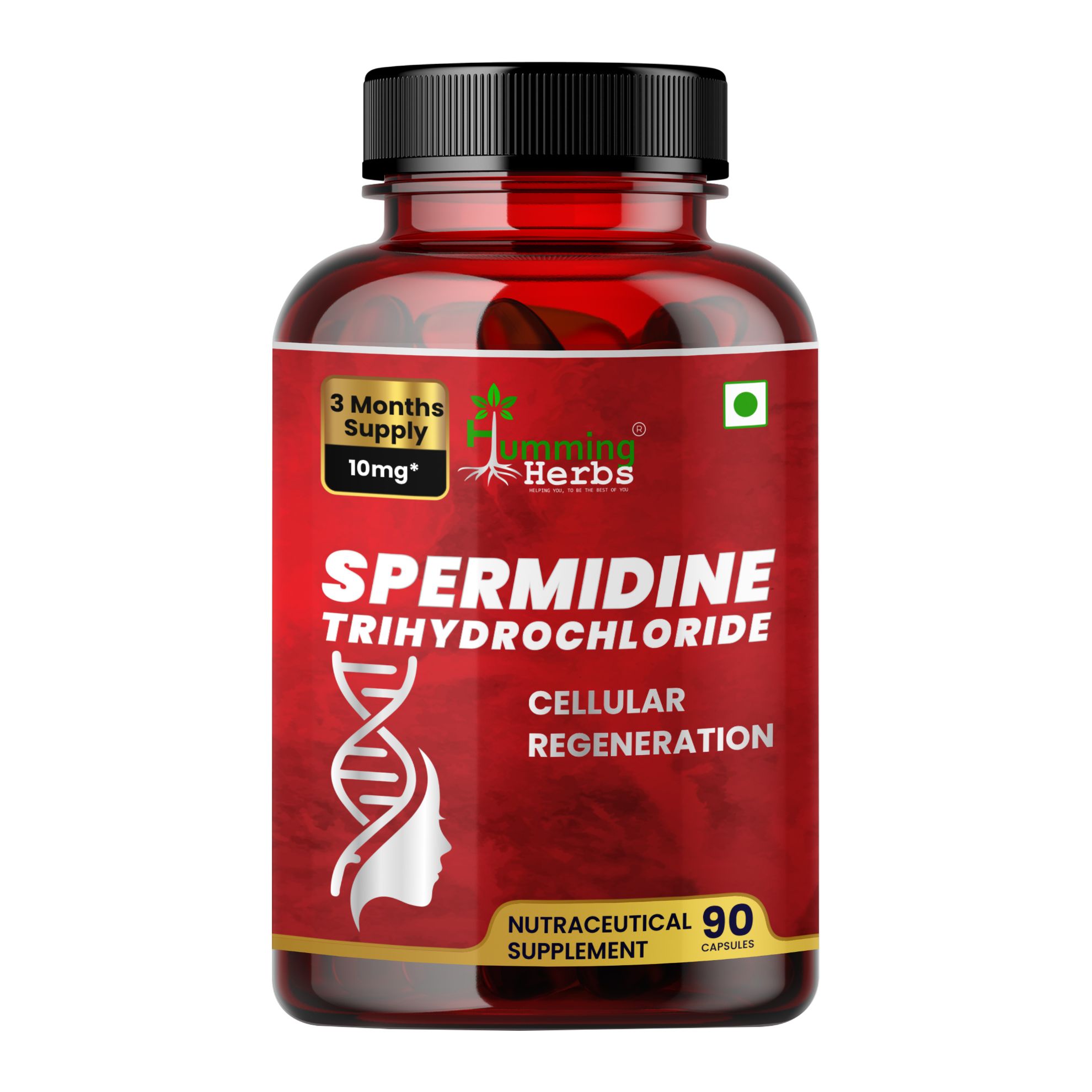 Picture of Spermidine Trihydrochloride 10mg Capsules – Cellular Regeneration & Healthy Aging Support – 90 Veg Capsules (3 Months Supply)