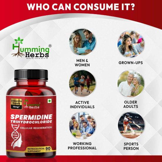 Picture of Spermidine Trihydrochloride 10mg Capsules – Cellular Regeneration & Healthy Aging Support – 90 Veg Capsules (3 Months Supply)