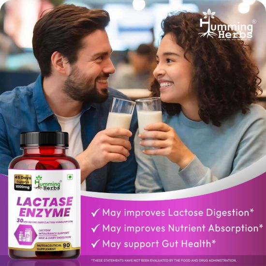 Picture of Lactase Enzyme 1000mg – 90 Capsules for Lactose Intolerance Support & Dairy Digestion
