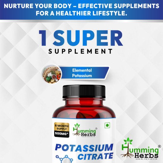 Picture of Potassium Citrate 500mg Supplement – 180 Capsules (6 Month Supply) for Bone Health, Nerve Function & Metabolism Support