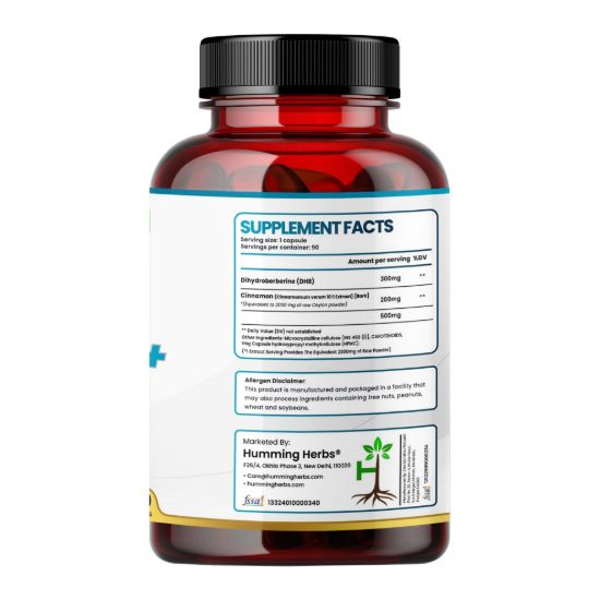 Picture of Dihydroberberine Plus with Cinnamon Extract – 2300mg | 90 Veg Capsules | Supports Immune Health, Gut Health & DNA Repair | 3 Months Supply