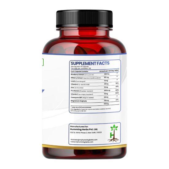 Picture of Blueberry Extract Capsules 9-in-1 Formula with Lutein, Bilberry, Vitamins & CoQ10 for Immune & Vision Support - 120 Capsules (120 Days Supply)