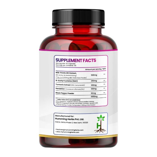 Picture of Humming Herbs Milk Thistle Extract 5-in-1 Formula - 180 Capsules (90 Days Supply)