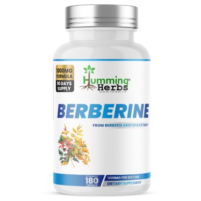 Humming Herbs® Berberine HCl 1000mg, Single Herb, 180 Capsules — front of bottle