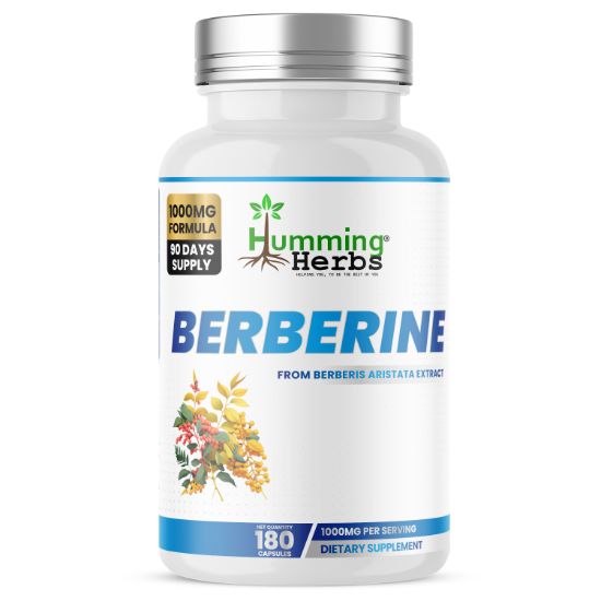 Humming Herbs® Berberine HCl 1000mg, Single Herb, 180 Capsules — front of bottle