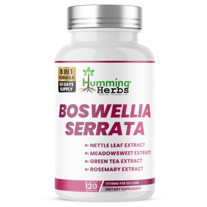 Humming Herbs® Boswellia 500mg 65% Boswellic Acids, 8-in-1, 120ct — front of bottle