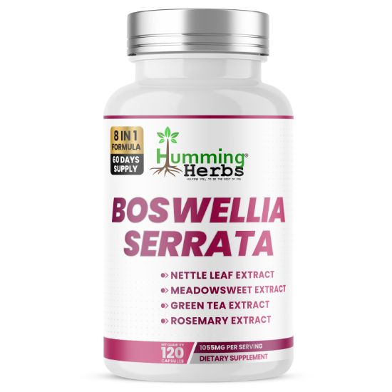 Humming Herbs® Boswellia 500mg 65% Boswellic Acids, 8-in-1, 120ct — front of bottle