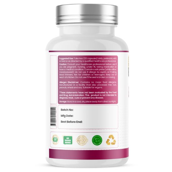 Humming Herbs® Boswellia 500mg 65% Boswellic Acids, 8-in-1, 120ct — suggested use and warnings panel