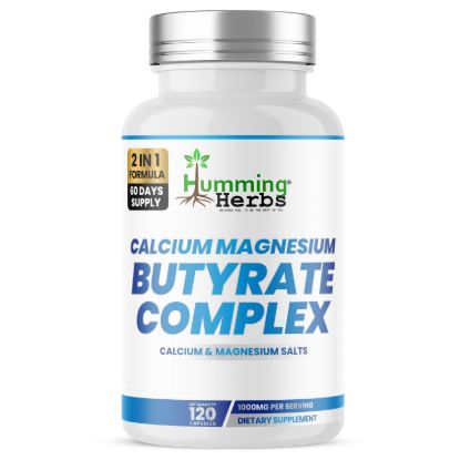 Humming Herbs® Butyrate Complex 1000mg, Calcium & Magnesium, 120ct — front of bottle