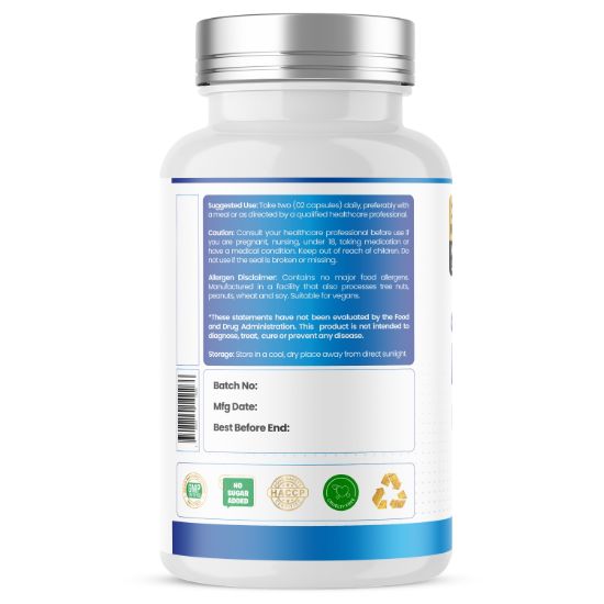 Humming Herbs® Butyrate Complex 1000mg, Calcium & Magnesium, 120ct — suggested use and warnings panel