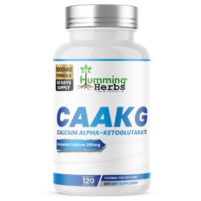 Humming Herbs® Ca-AKG 1000mg Calcium AKG, 120 Capsules — front of bottle