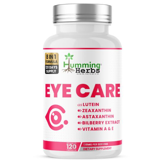 Humming Herbs® Eye Care 8-in-1, Lutein & Zeaxanthin, 120 Capsules — front of bottle