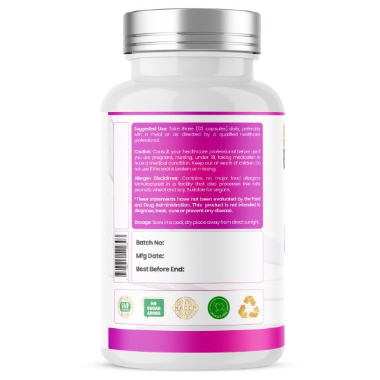 Humming Herbs® Myo-Inositol 1000mg, 9-in-1 Women's Blend, 120ct — suggested use and warnings panel