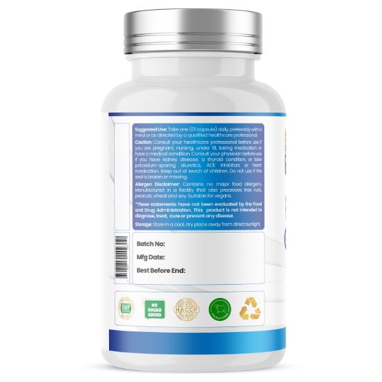 Humming Herbs® K-Balance 4-in-1 Electrolyte Minerals, 180 Capsules — suggested use and warnings panel