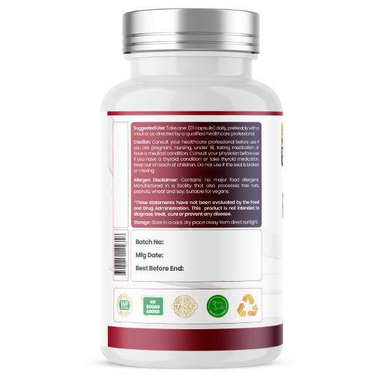 Humming Herbs® Iodine Complex 140mcg with Selenium & Zinc, 120ct — suggested use and warnings panel