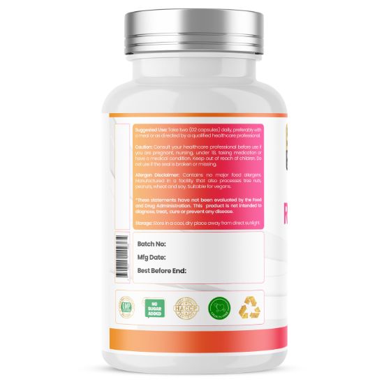 Humming Herbs® Trans-Resveratrol 500mg 98% with Quercetin, 120ct — suggested use and warnings panel